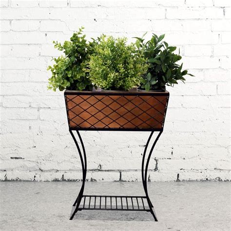 metal planter box stand|long planters boxes at lowe's.